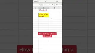 How to Fit Text within a Single Cell in Excel! #excel