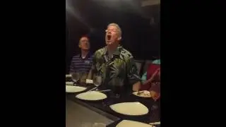 Gary catching food to the beat of Rocky's final countdown