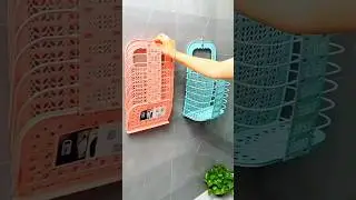 Wall mounted laundry basket portable and foldable online available 😍