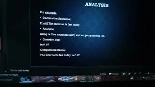 Question TAG consist of definition, Example (how to analyse sentences) that related to technology