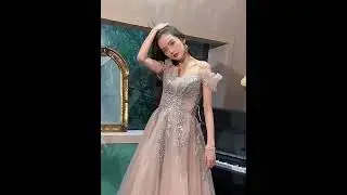 PP578 Light Khaki sequin Evening Dresses