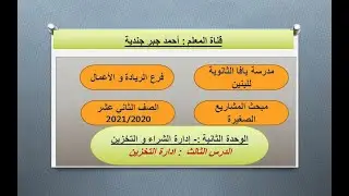ادارة التخزين الحلقة 3 . حساب فترة اصدار امر الشراء .أ.أحمد جندية