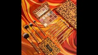 Leopard Collection- 15 pcs Set de brochas de maquillaje/Paleta de sombras de ojos de 15 colores