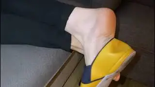 Shoeplay in leather slippers part 6 (dangling slippers)