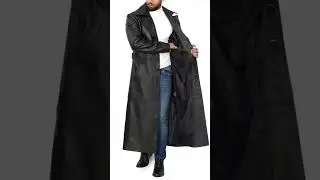 Men's Full-Length Black Leather Coat - Duster Coat.Price $220#comfortablecoat#leathercoatformen