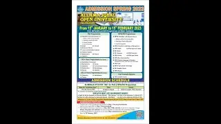 AIOU admission M.PHIL SPRING 2023//AIOU ADMISSION BS CHEMISTRY, PHYSCIS, MATH, AND OTHER SPRING 2023
