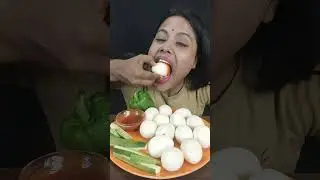 Eating Show Boiled Egg With Green Capsicum 🫑