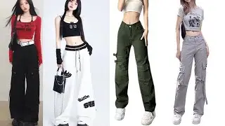 Aesthetic korean cargo pants outfits||💖types of cargo pants with SHIRTS🎀#2024