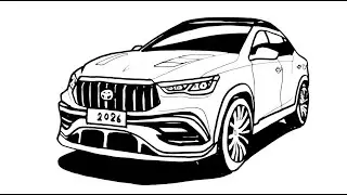 How to Draw a Luxury SUV | Toyota Corolla Cross Sketch Tutorial
