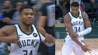 Giannis TAKES OVER OT and scores 59 after called for foul to send it to OT vs Pistons