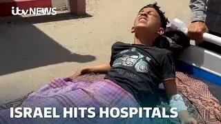 Footage shows child patients fleeing Gaza hospital on beds as Israel strikes | ITV News