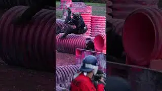 The HIGH flying NINJA KICK! #challenge #ninja #paintball
