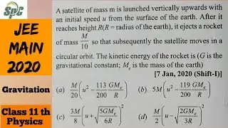 A satellite of mass m is launched vertically upwards with an initial speed u from the surface of the