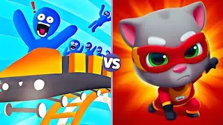 Roller Coaster Run 3D Game vs Talking Tom Hero Dush Game | All Level Up In - Android,iOS&rdquo;Gameplay
