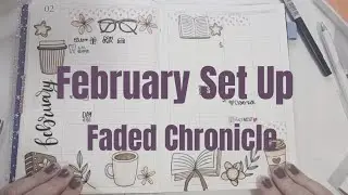 Chatty February Monthly Set Up | Faded Chronicle Planner A5
