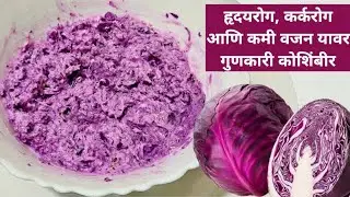 पौष्टिक लाल पत्ता कोबी कोशिंबीर | Purple Cabbage Koshimbir #suchitrapatil 