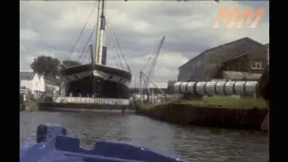 SS Gt Britain & dock area Bristol England 1980s old cine film 181