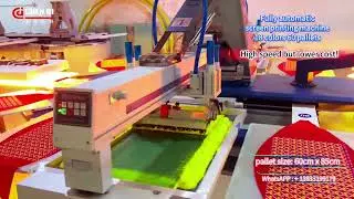 Fully automatic screen printing machine,2 colors 12 pallets, High speed but lower cost!