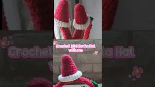 mini santa hat #crochet #diy #santahat #minihat #christmasornaments