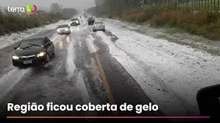 Tempestade de granizo cobre cidades e rodovias no interior de SP; veja imagens