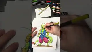 Color with me this dragon warrior from my coloring books Dragon Bonds - Bestiary Edition. 2 of 2.