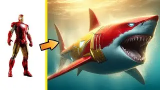 Avengers but shark 🦈 vengers all characters 💥 Marvel DC #avengers#marvel#spiderman#viralvideo