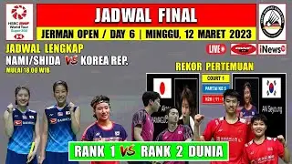 JADWAL FINAL JERMAN OPEN 2023 HARI INI LIVE INEWS TV ~ RANKING 1 vs RANKING 2 DUNIA TUNGGAL PUTRI