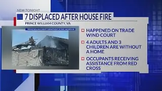 Seven displaced in Prince William County house fire
