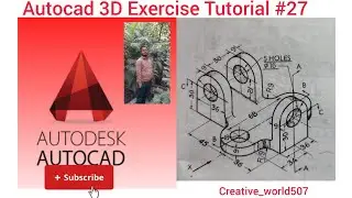 AutoCAD 3D Drawing Tutorial 27 🔥 Beginners Must Watch | Step-by-Step#autocad#cadcammechanical 