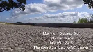 DJI Phantom 3 Standard (P3S) Distance Test with Windsurfer
