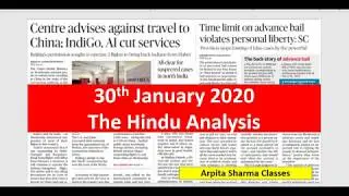 30th January 2020 | The Hindu Analysis | UPSC CSE | Arpita Sharma