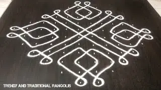 12-2 dots sikku kolam | melika muggulu | kambi kolam | Trendy and traditional rangolis