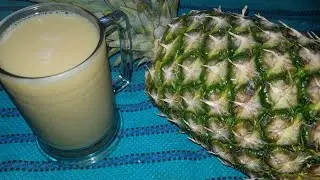 Como hacer jugo de Pera piña paso a paso| jugo de piña con arroz