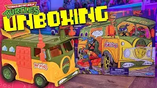 Unboxing TMNT Classic Collection Party Wagon Turtle Van from Playmates!