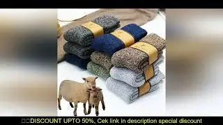 Winter Men's Merino Wool Socks Super Thick Warm High Quality Harajuku Retro Snow Casual Antifreeze C