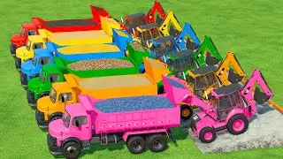 Transporting Work With Colors | Big Truck Vs JCB With All Colors In Fs22 | Farming Simulator 22 