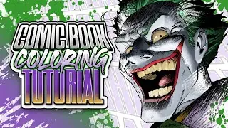 Comic Book Coloring Tutorial - (Coloring The Joker)