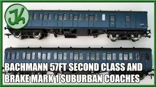 Bachmann 57ft Second Class and Brake Mark 1 Suburban Coaches in BR Blue - 34-607 and 34-629 - Unboxi