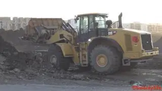 4K| CAT 980H Wheel Loader With Side Dump Bucket Loading Trucks