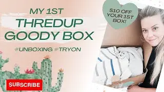 ThredUp Goody Box Unboxing & Try-on | 1st Goody Box | $10 off your 1st box! | Clothing Subscription