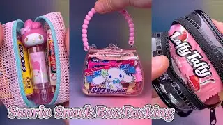 Увлекательное ASMR-видео: упаковка миниатюрных пакетов с закусками Sanrio, конфетами, желе, марме...