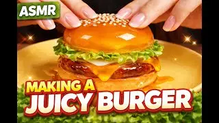 ASMR Making a Juicy Burger | Satisfying Cooking Sounds I AI Content Creation Universe