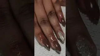 one finger glitter art # simple nails extension #