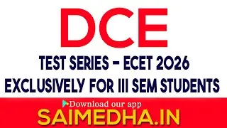 III SEM DCE TEST SERIES || ECET -2026 || MUKESH BIJJA || SAIMEDHA KOTI