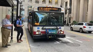 CTA Bus Ride 135 Clarendon/Lasalle Express To Clarendon/Wilson CTA New Flyer D40LF 2008 #1808