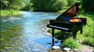 Soothing River Ambience & Piano Music for Sleep and Meditation