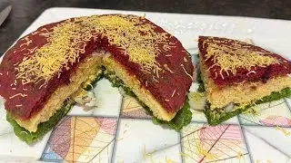 Tricolour dhokla sandwich for Republic Day ❤️ #QuickTastyBitesWithShalini #dhokla #nobreadsandwich 