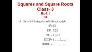 NCERT Solution CLASS-8 (VIII) Mathematics CHAPTER- 6 Squares and Square Roots  Ex-6.1 Q4 @bhullar