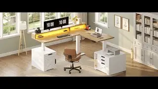 SEDETA 70.1 Inch Farmhouse L Shaped Standing Desk