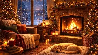 Cozy Winter Fireplace Ambience ❄️🔥| Blizzard & Burning Logs Fire Sounds for Sleep & Relax [4k]